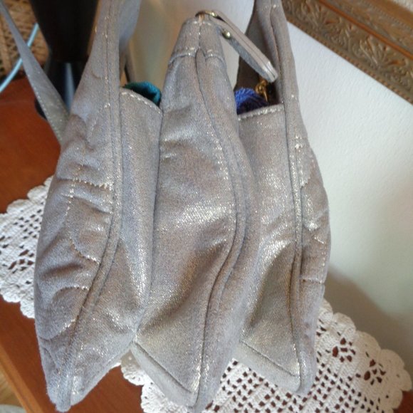 Relic Quilted Metallic Gold Shimmer Satchel - Picture 7 of 12